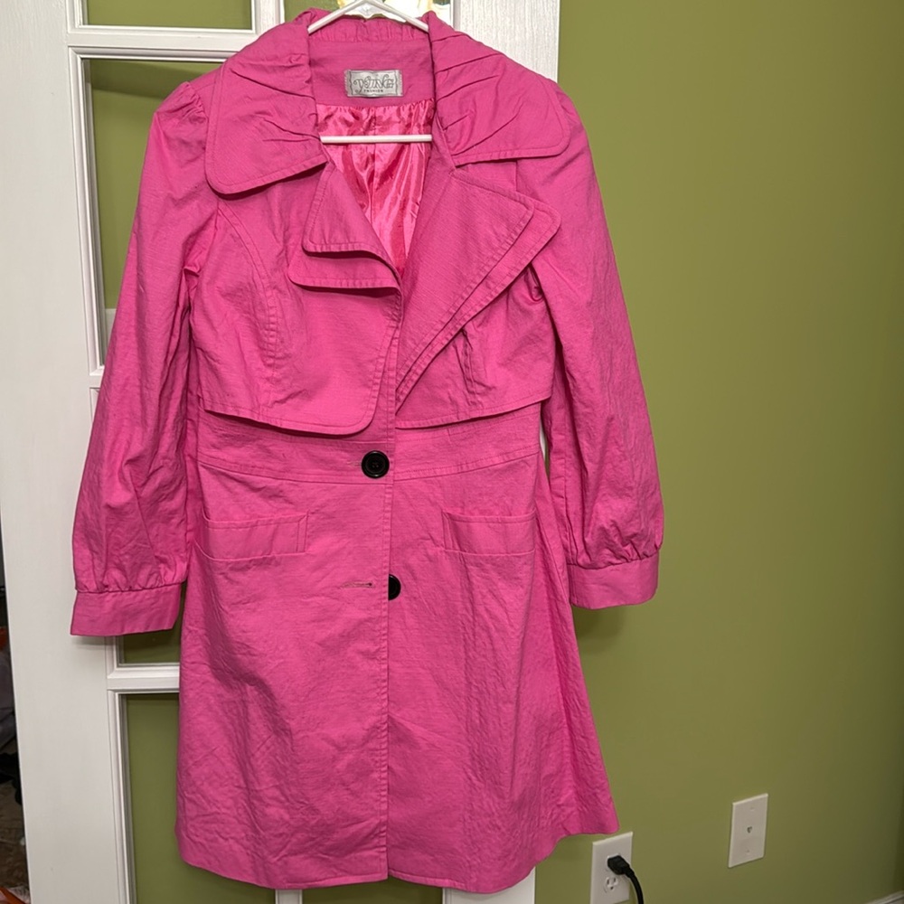 Women’s trench coat, pink, Sz small